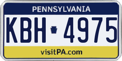 PA license plate KBH4975