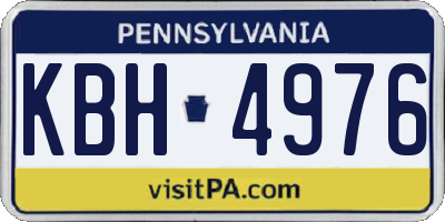 PA license plate KBH4976
