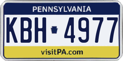 PA license plate KBH4977