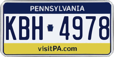 PA license plate KBH4978