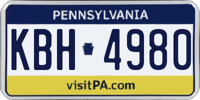 PA license plate KBH4980
