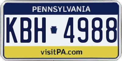 PA license plate KBH4988