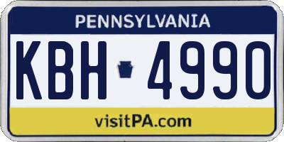 PA license plate KBH4990