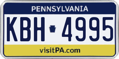 PA license plate KBH4995