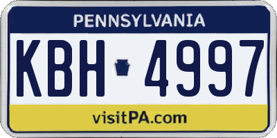 PA license plate KBH4997