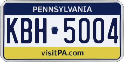 PA license plate KBH5004