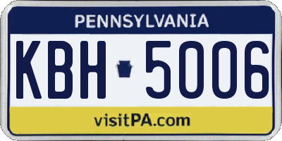 PA license plate KBH5006
