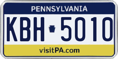 PA license plate KBH5010