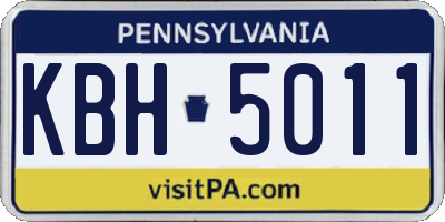 PA license plate KBH5011