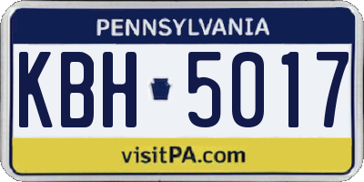 PA license plate KBH5017