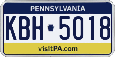 PA license plate KBH5018