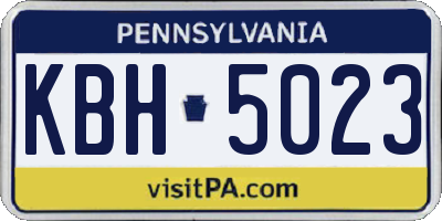 PA license plate KBH5023