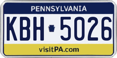 PA license plate KBH5026