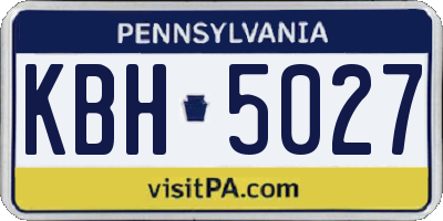 PA license plate KBH5027