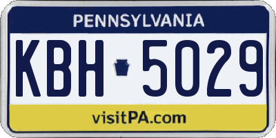 PA license plate KBH5029