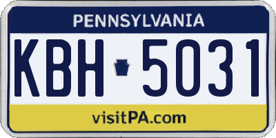 PA license plate KBH5031