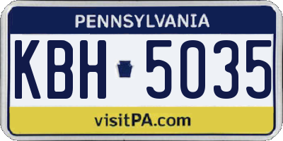 PA license plate KBH5035