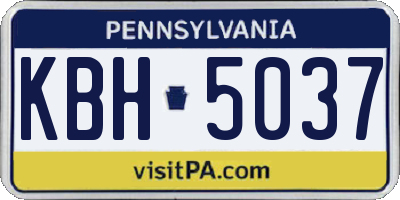 PA license plate KBH5037