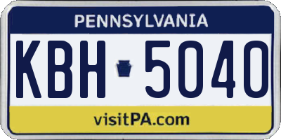 PA license plate KBH5040