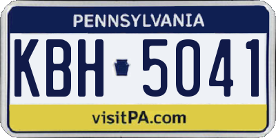 PA license plate KBH5041