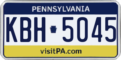 PA license plate KBH5045