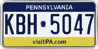 PA license plate KBH5047