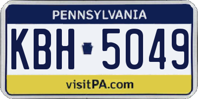 PA license plate KBH5049