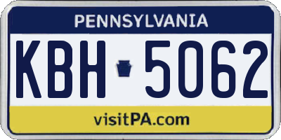 PA license plate KBH5062