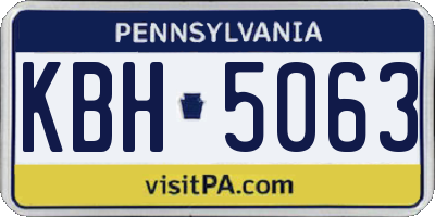 PA license plate KBH5063