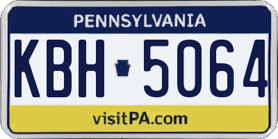 PA license plate KBH5064