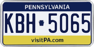 PA license plate KBH5065