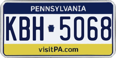 PA license plate KBH5068