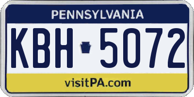 PA license plate KBH5072