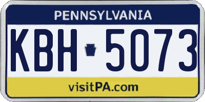 PA license plate KBH5073
