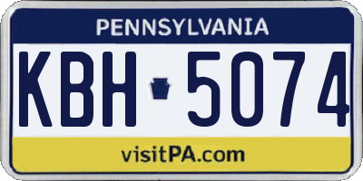 PA license plate KBH5074