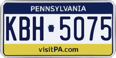 PA license plate KBH5075
