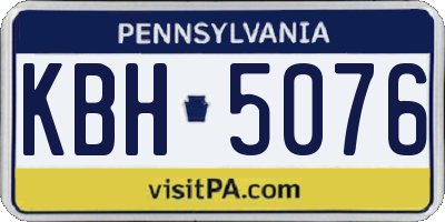 PA license plate KBH5076