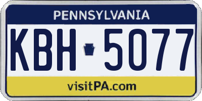 PA license plate KBH5077