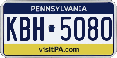 PA license plate KBH5080