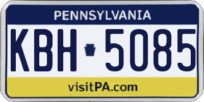 PA license plate KBH5085