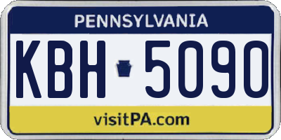 PA license plate KBH5090