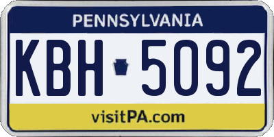 PA license plate KBH5092
