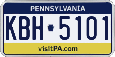 PA license plate KBH5101