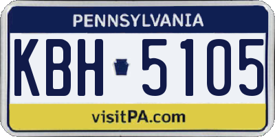 PA license plate KBH5105