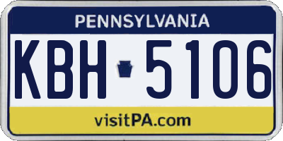 PA license plate KBH5106