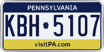 PA license plate KBH5107