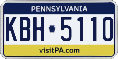 PA license plate KBH5110