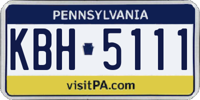 PA license plate KBH5111
