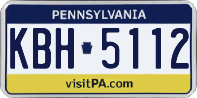 PA license plate KBH5112