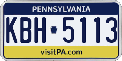 PA license plate KBH5113